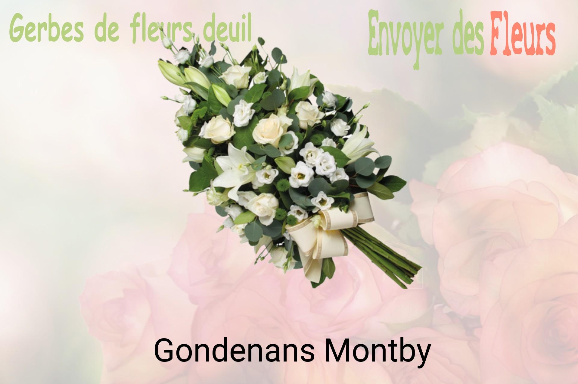Gerbe de fleurs de deuil livrée à Gondenans-Montby